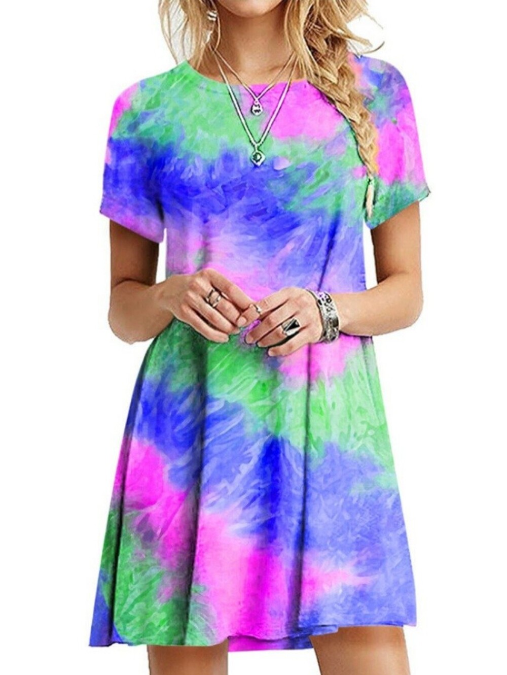 Unique Tie-Dye Colorful Women's Casual Dress Size XL! New Without Tag!